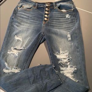 Judy Blue Distressed Button Fly